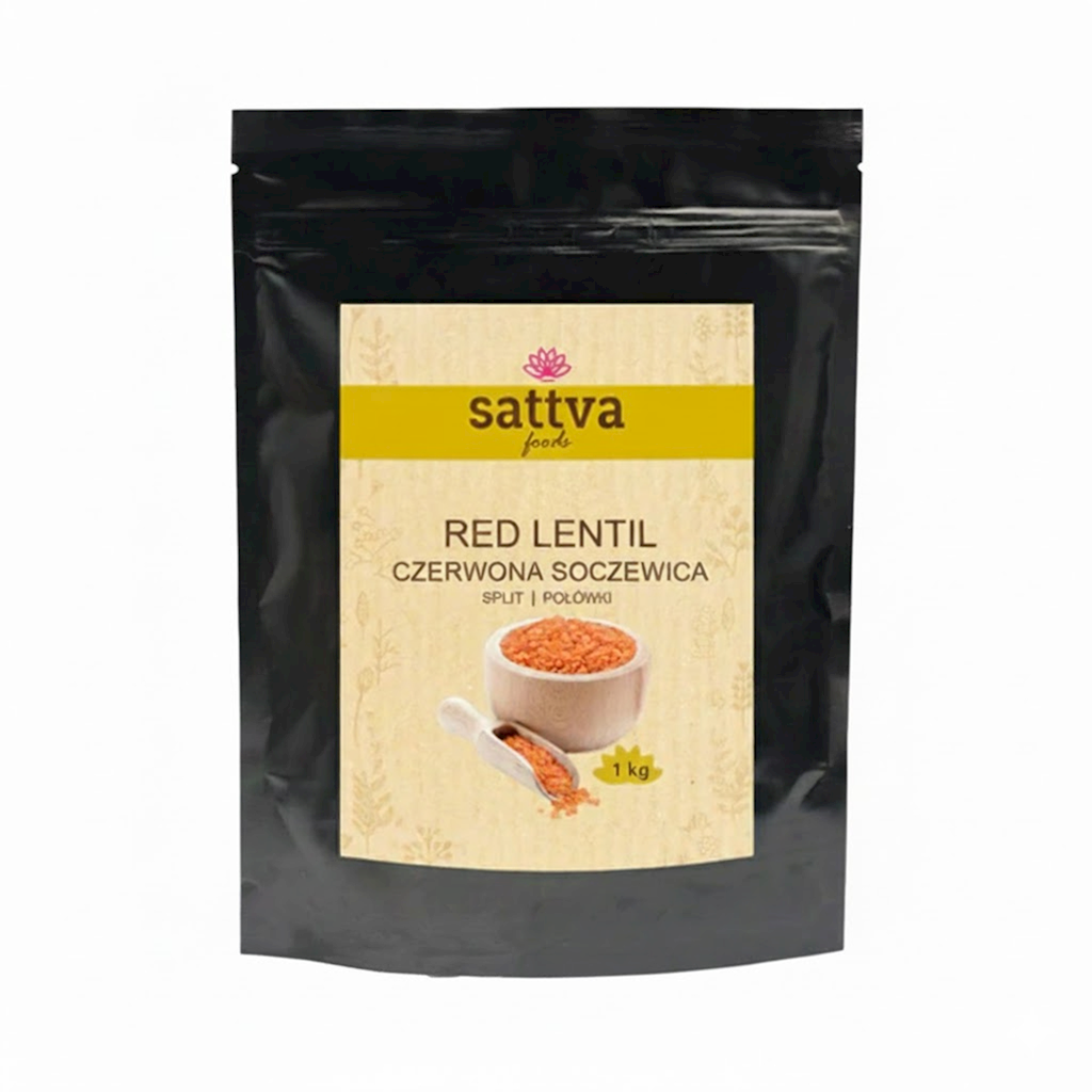 SOCZEWICA CZERWONA POŁÓWKI 1 kg – SATTVA (FOODS)