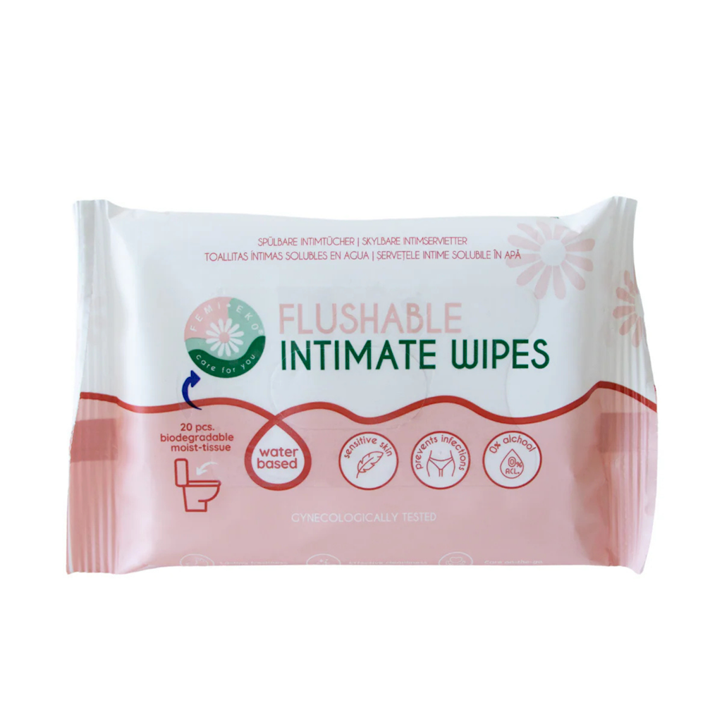 CHUSTECZKI NAWILŻANE DO HIGIENY INTYMNEJ 20 szt. – FEMI.EKO