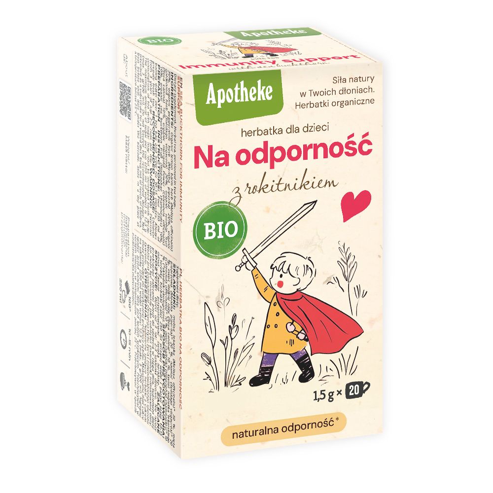 HERBATKA DLA DZIECI NA ODPORNOŚĆ Z ROKITNIKIEM BIO (20 x 1,5 g) 30 g – APOTHEKE
