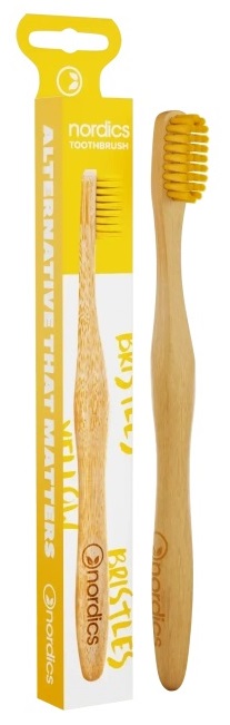 SZCZOTECZKA DO ZĘBÓW BAMBUSOWA ŚREDNIO TWARDA ŻÓŁTA – NORDICS