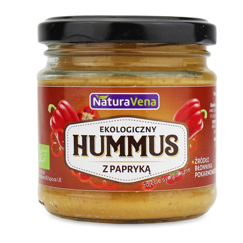 HUMMUS Z PAPRYKĄ BIO 185 g – NATURAVENA