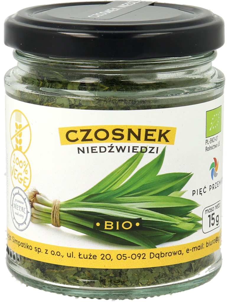 CZOSNEK NIEDŹWIEDZI BEZGLUTENOWY BIO 15 g – PIĘĆ PRZEMIAN