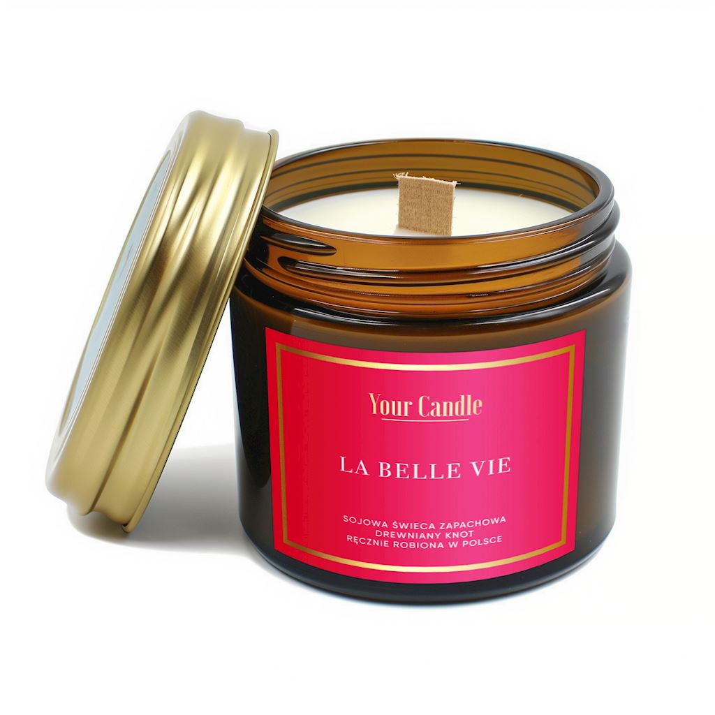 ŚWIECA SOJOWA ZAPACHOWA Z DREWNIANYM KNOTEM LA BELL VIE 120 ml – YOUR CANDLE