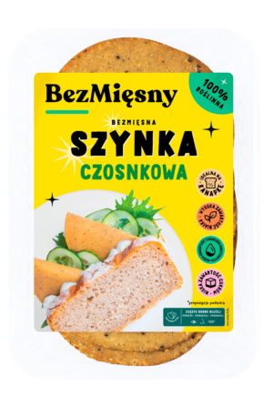 SZYNKA CZOSNKOWA ROŚLINNA PLASTRY 120 g - BEZMIĘSNY