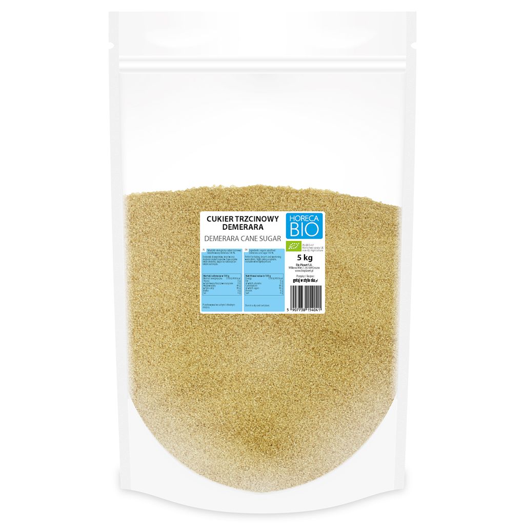 CUKIER TRZCINOWY DEMERARA BIO 5 kg – HORECA (BIO PLANET)
