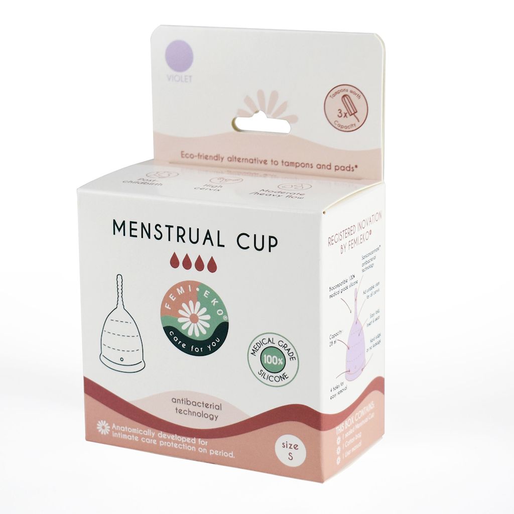 KUBECZEK MENSTRUACYJNY FIOLETOWY ROZMIAR S – FEMI.EKO