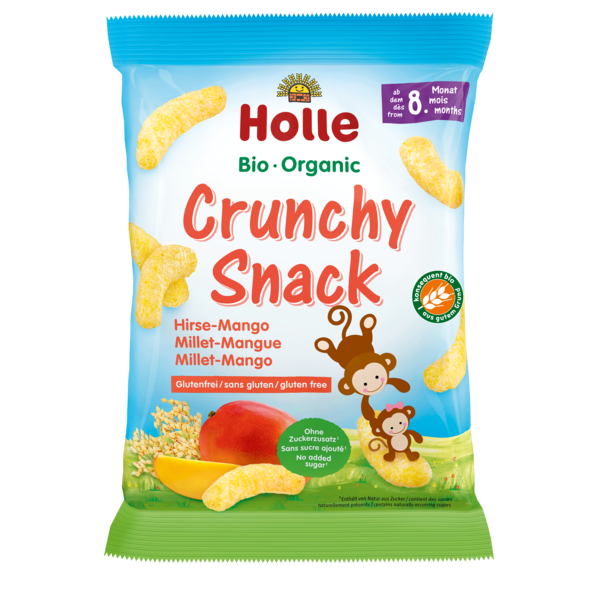 CHRUPKI JAGLANE O SMAKU MANGO BEZ DODATKU CUKRÓW BEZGLUTENOWE OD 8 MIESIĄCA BIO 25 g – HOLLE