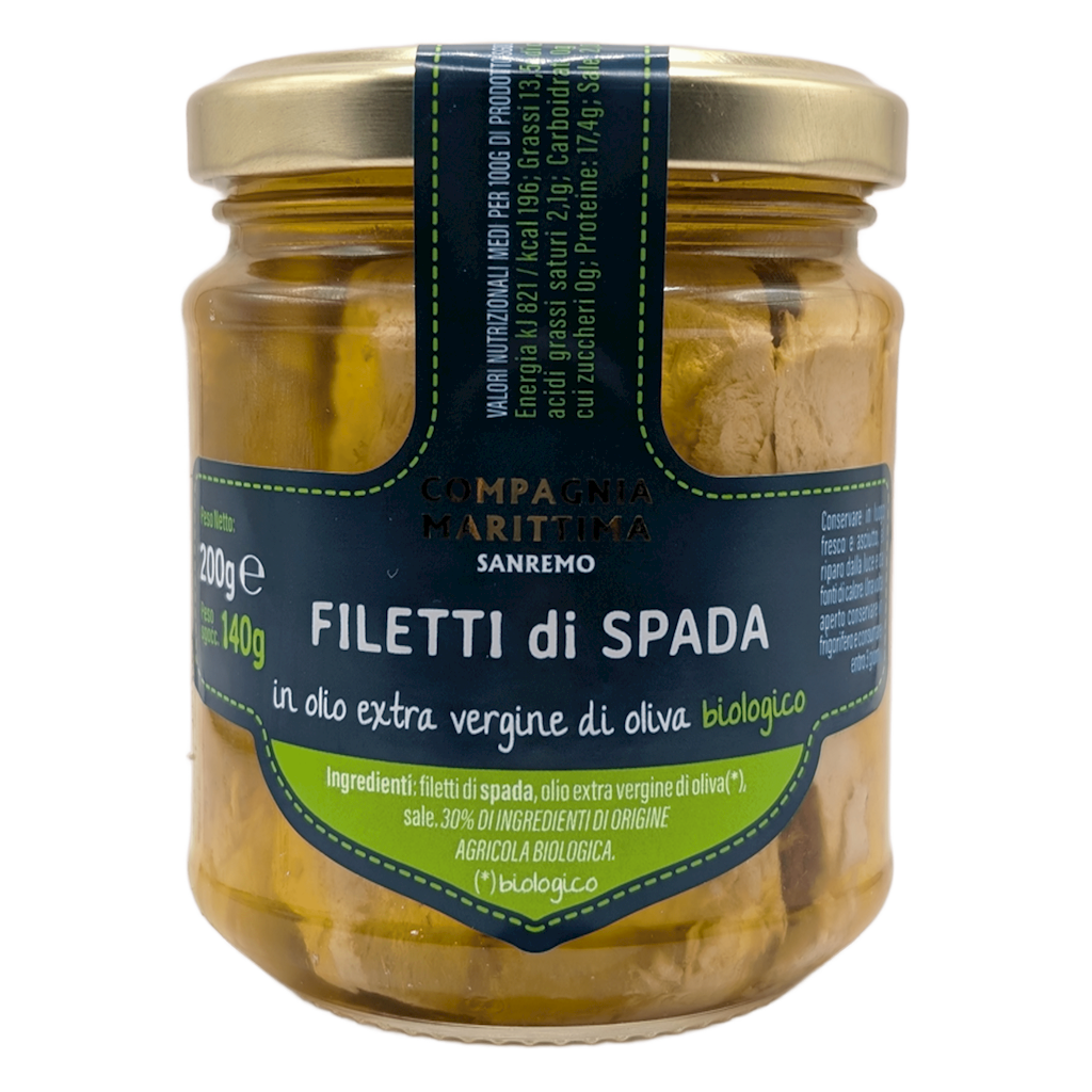 MIECZNIK FILETY W BIO OLIWIE Z OLIWEK EXTRA VIRGIN 200 g (140 g) (SŁOIK) – COMPAGNIA MEDITERRANEA