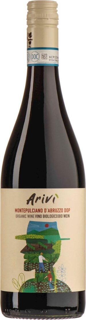 WINO CZERWONE WYTRAWNE MONTEPULCIANO DABRUZZO BIO 0,75 L (WŁOCHY) - ARIVI