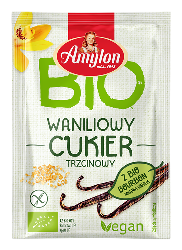 CUKIER Z WANILIĄ BOURBON BEZGLUTENOWY BIO 8 g – AMYLON