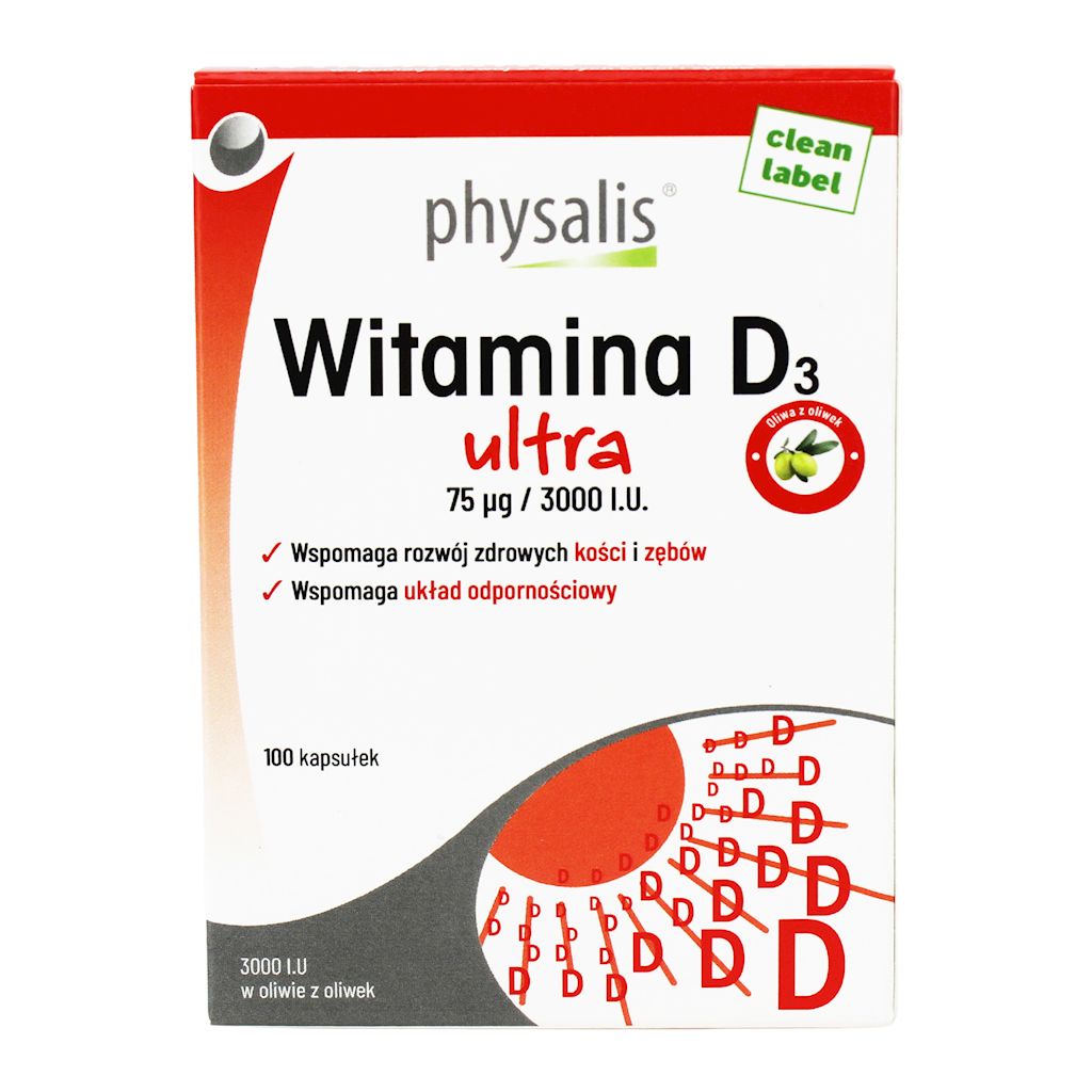 WITAMINA D3 ULTRA 75 µg (3000 j.m) 100 KAPSUŁEK - PHYSALIS