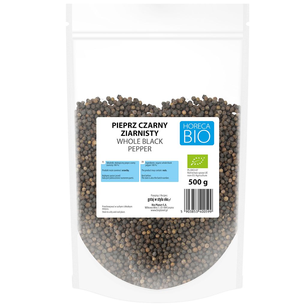 PIEPRZ CZARNY ZIARNISTY BIO 500 g – HORECA (BIO PLANET)