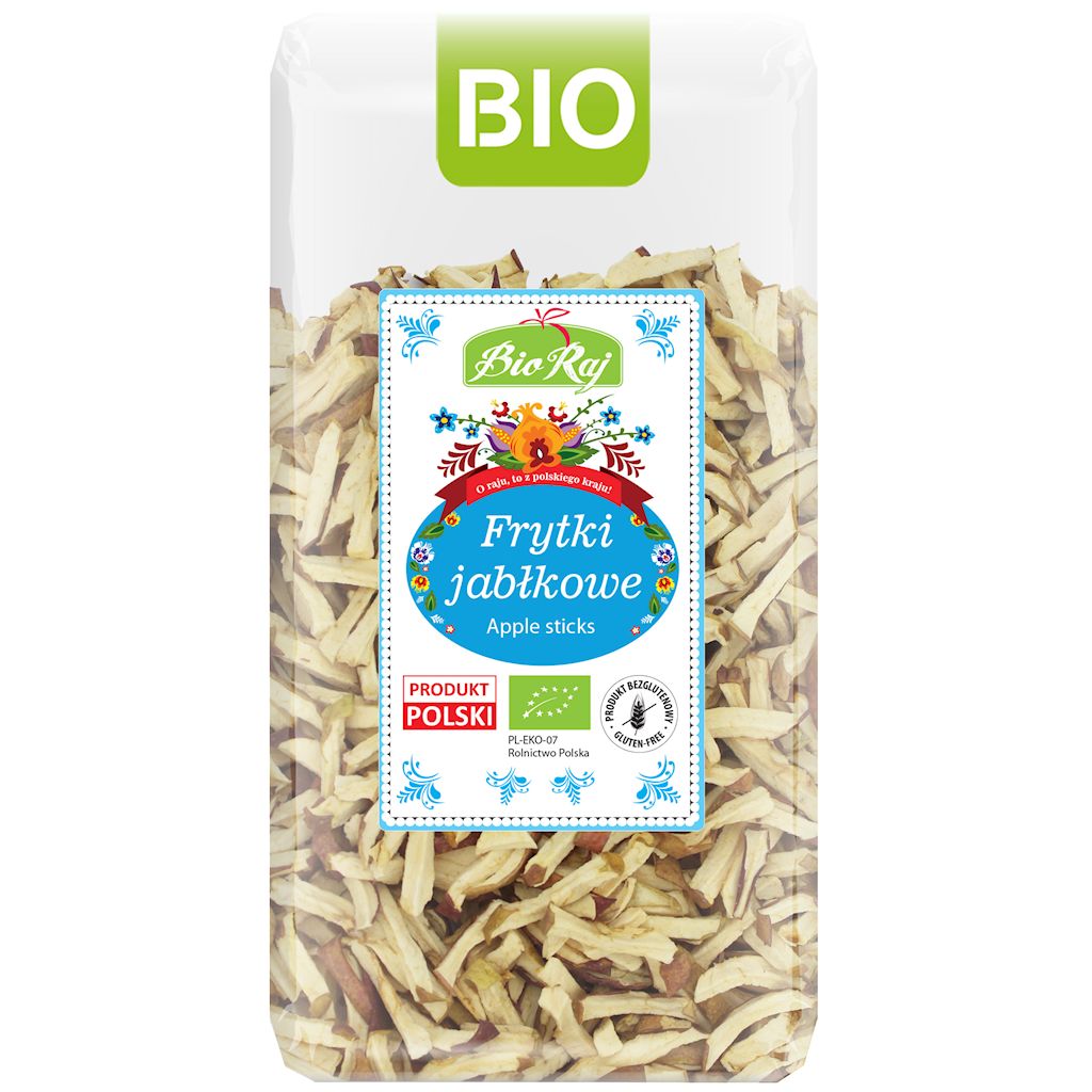 FRYTKI JABŁKOWE BEZGLUTENOWE BIO 60 g – BIO RAJ
