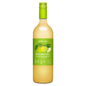 KOMBUCHA O SMAKU KWAŚNEGO ZIELONEGO JABŁKA BIO 750 ml - DELIKATNA