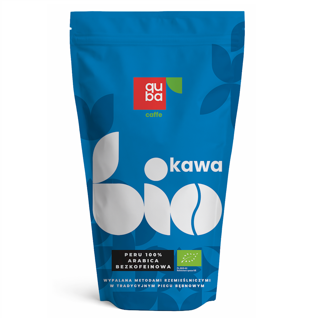 KAWA ZIARNISTA BEZKOFEINOWA ARABICA 100 % PERU BIO 500 g – QUBA CAFFE