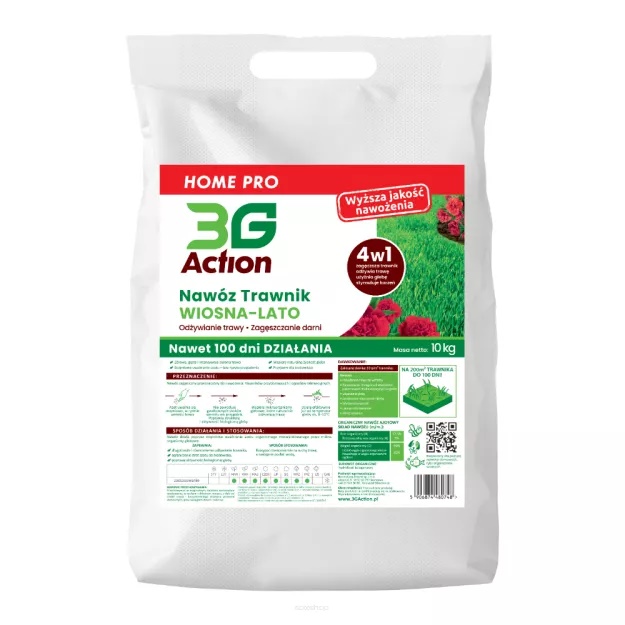 NAWÓZ DO TRAWNIKÓW WIOSNA – LATO ECO 10 kg – 3G ACTION
