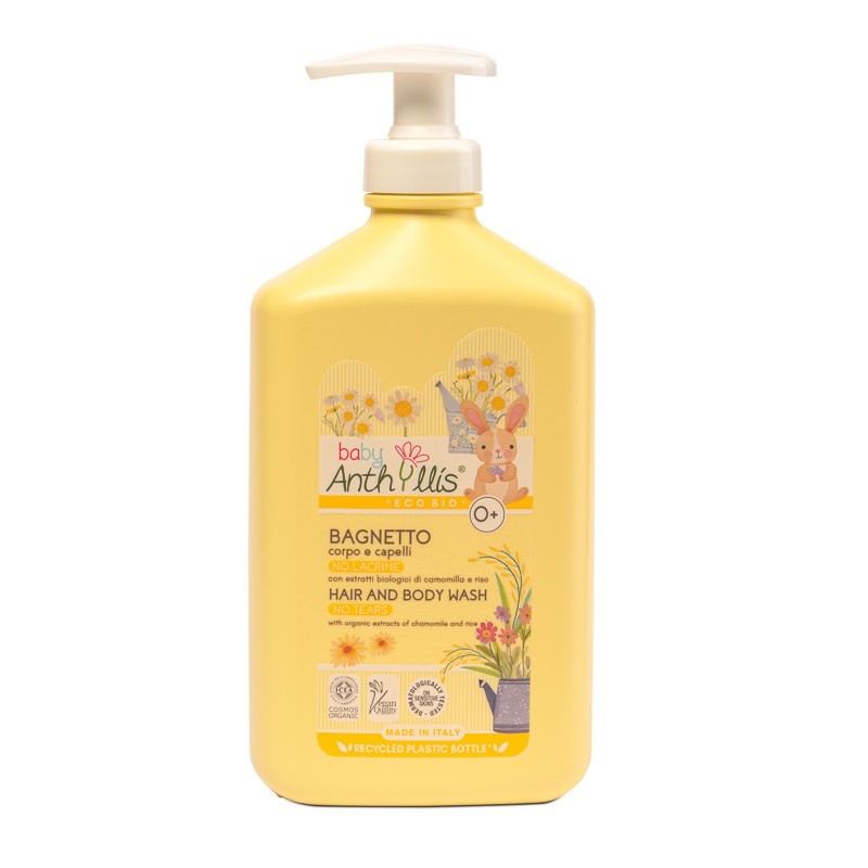 PŁYN DO KĄPIELI – SZAMPON 2w1 DLA NIEMOWLĄT I DZIECI Z RUMIANKIEM ECO 500 ml – BABY ANTHYLLIS