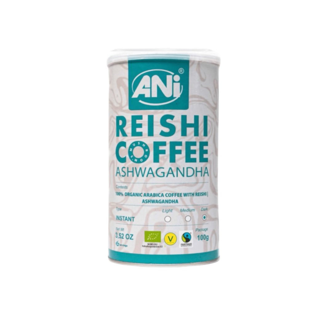 KAWA ROZPUSZCZALNA ARABICA Z REISHI I ASHWAGANDHA BIO 100 g – ANI