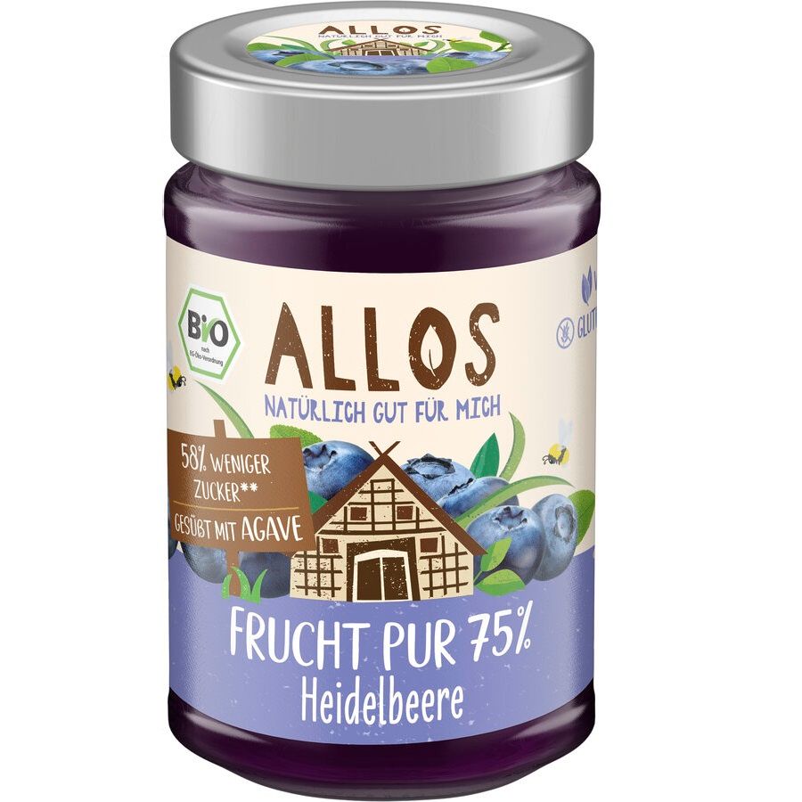 MUS JAGODOWY (75 % OWOCÓW) BEZGLUTENOWY BIO 200 g – ALLOS