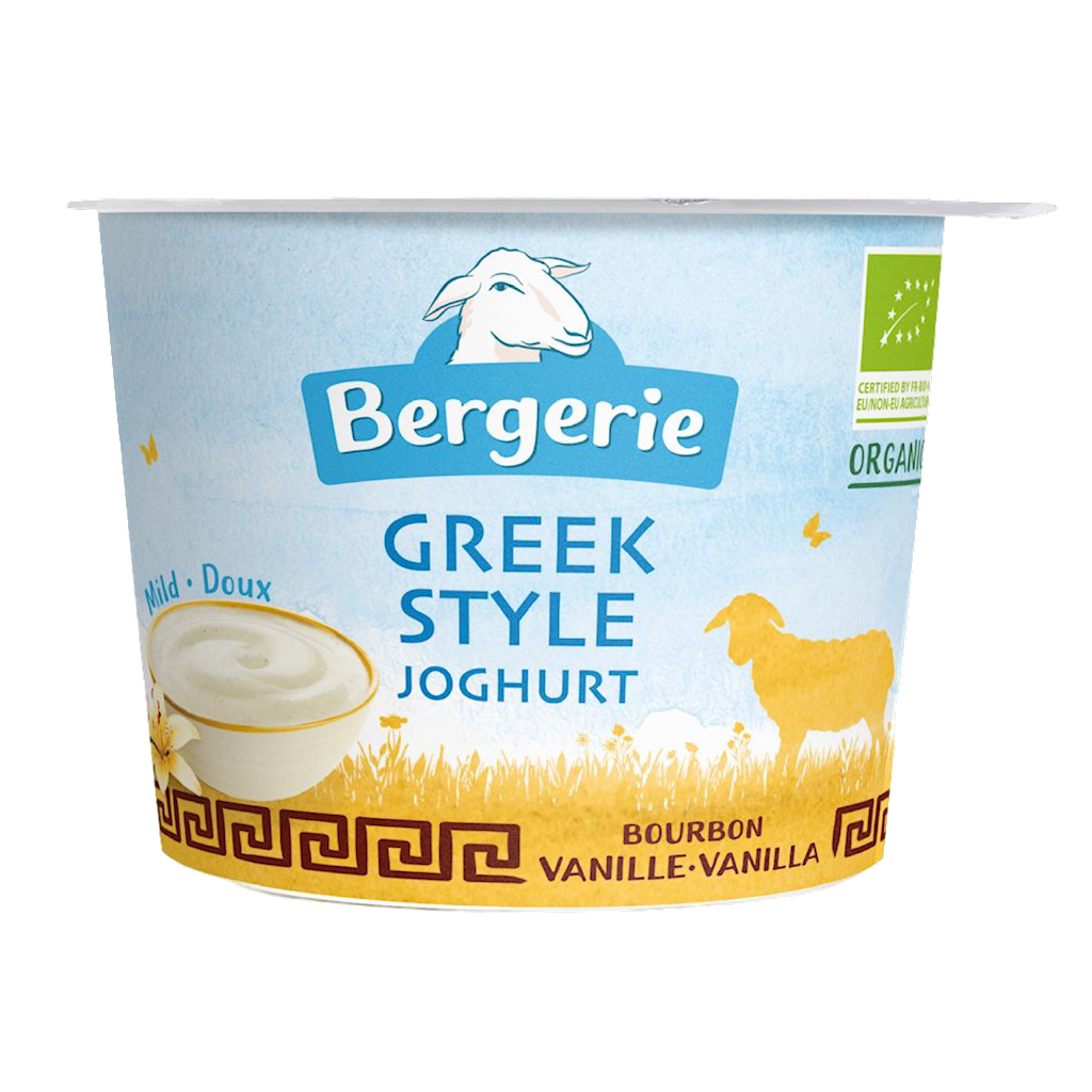 OWCZY JOGURT TYPU GRECKIEGO O SMAKU WANILIOWYM BIO 250 g – BERGERIE