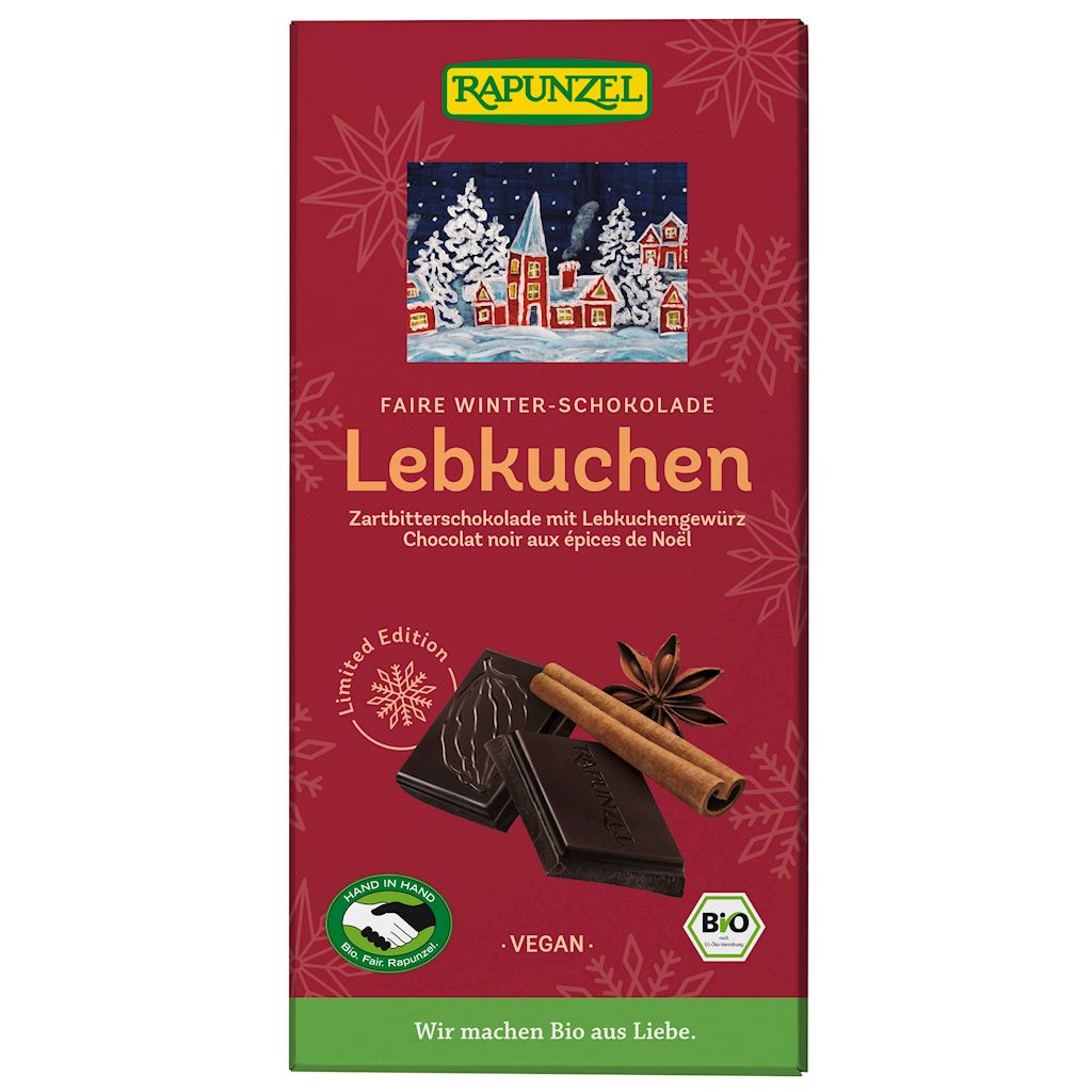 CZEKOLADA GORZKA Z PRZYPRAWĄ DO PIERNIKA BIO 80 g – RAPUNZEL (PRODUKT SEZONOWY)