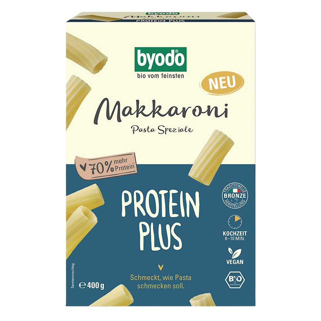 MAKARON PROTEINOWY (SEMOLINOWY Z DYNIĄ) RURKA MAKKARONI BIO 400 g – BYODO