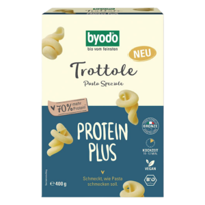 MAKARON PROTEINOWY (SEMOLINOWY Z DYNIĄ) SPIRALE TROTTOLE BIO 400 g - BYODO