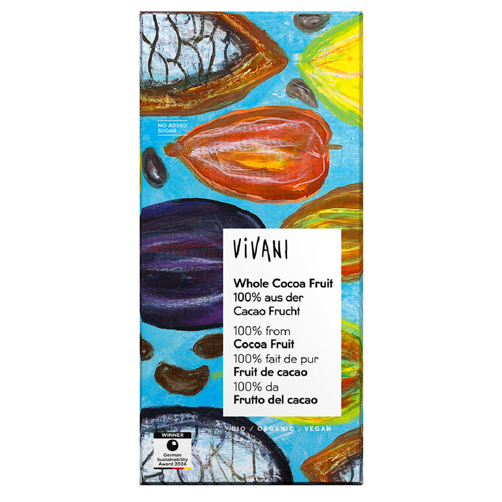 TABLICZKA KAKAOWA Z CAŁEGO OWOCU KAKAOWCA BIO 80 g – VIVANI