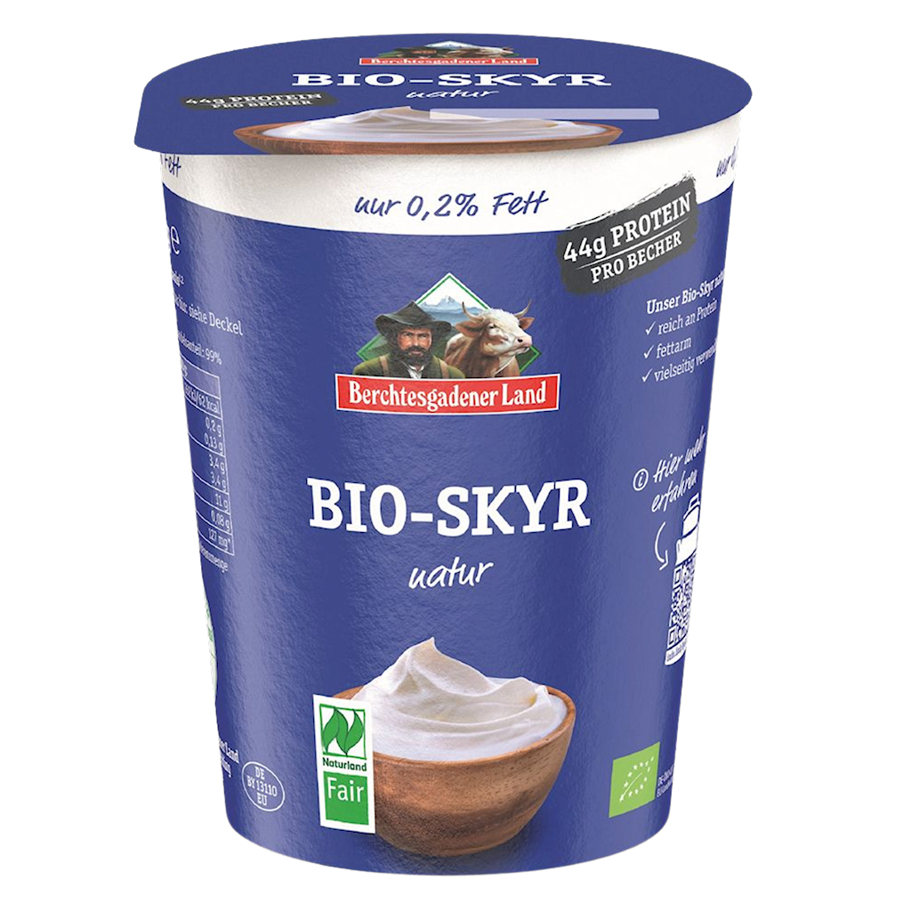 JOGURT TYPU SKYR PROTEINOWY NATURALNY BIO 400 g – BERCHTESGADENER LAND
