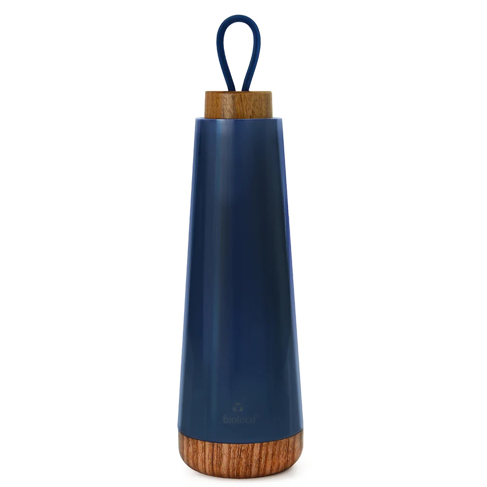BUTELKA TERMICZNA Z SILIKONOWYM UCHWYTEM GRANATOWA 500 ml – CHIC-MIC