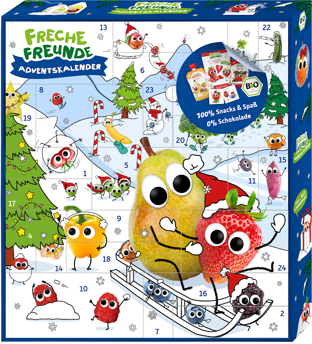 KALENDARZ ADWENTOWY - PRZEKĄSKI BIO 791 g - FRECHE FREUNDE (PRODUKT SEZONOWY)