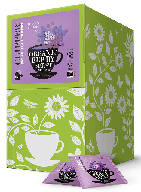 HERBATKA O SMAKU CZARNEJ PORZECZKI I MALINY BIO (250 x 2,5 g) 625 g - CLIPPER