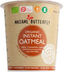 OWSIANKA BŁYSKAWICZNA JABŁKO - CYNAMON - CHIA BEZGLUTENOWA BIO 55 g - MADAME BUTTERFLY
