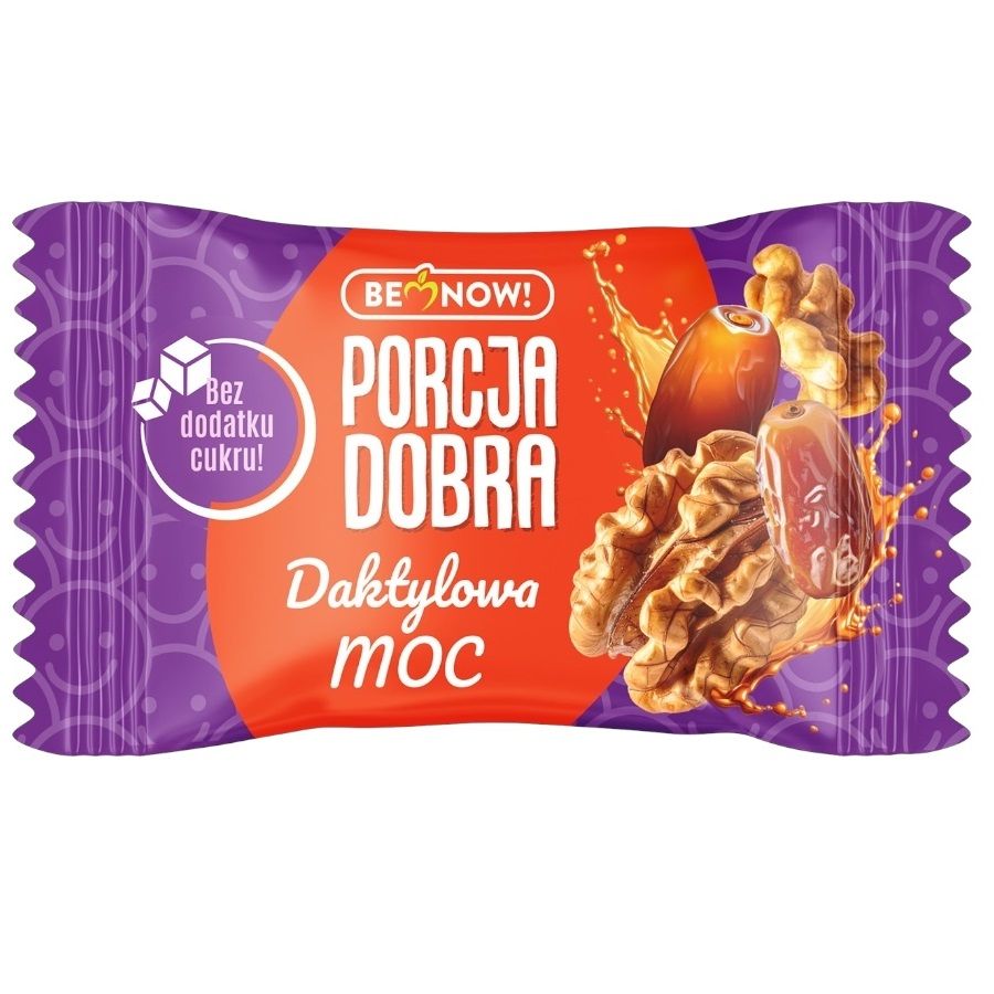 PRZEKĄSKA DAKTYLOWO – ORZECHOWA Z KAROBEM BEZ DODATKU CUKRÓW 20 g – PORCJA DOBRA