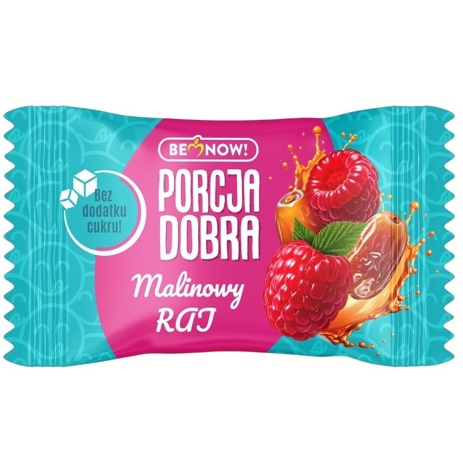 PRZEKĄSKA DAKTYLOWO – MALINOWA BEZ DODATKU CUKRÓW 20 g – PORCJA DOBRA