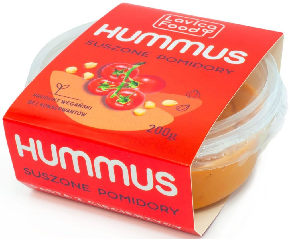przecena HUMMUS SUSZONE POMIDORY 200 g – LAVICA FOOD