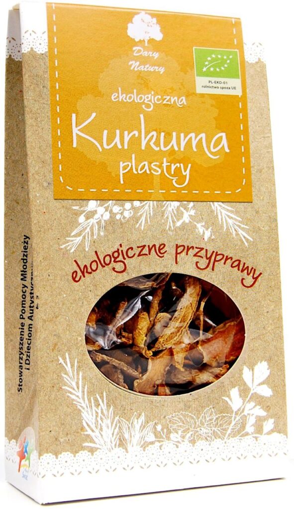 KURKUMA PLASTRY SUSZONE BIO 30 g – DARY NATURY
