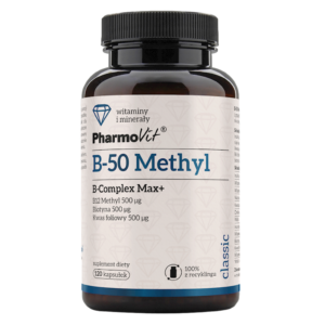WITAMINA B-50 METHYL B-COMPLEX MAX+ BEZGLUTENOWA 120 KAPSUŁEK - PHARMOVIT (CLASSIC)