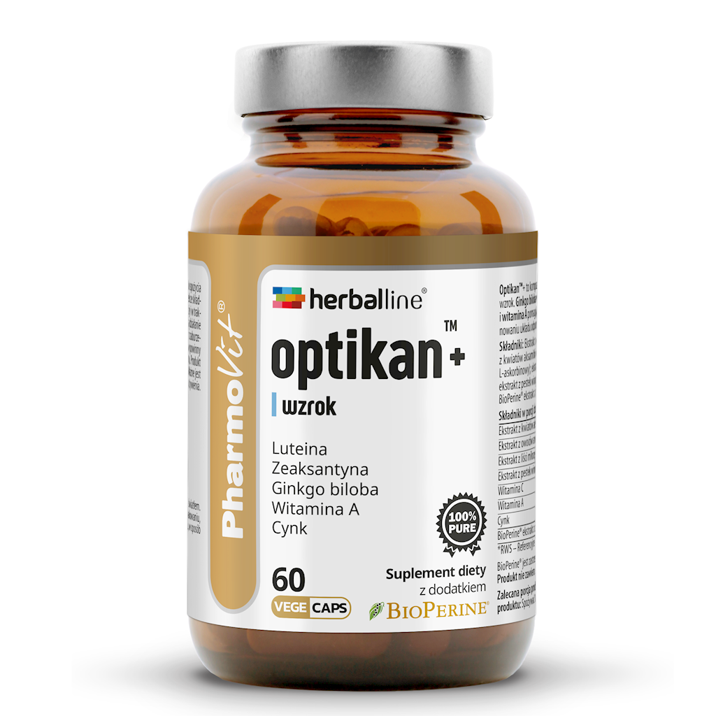 KAPSUŁKI NA WZROK (OPTIKAN) BEZGLUTENOWE 60 szt. – PHARMOVIT (HERBALLINE)