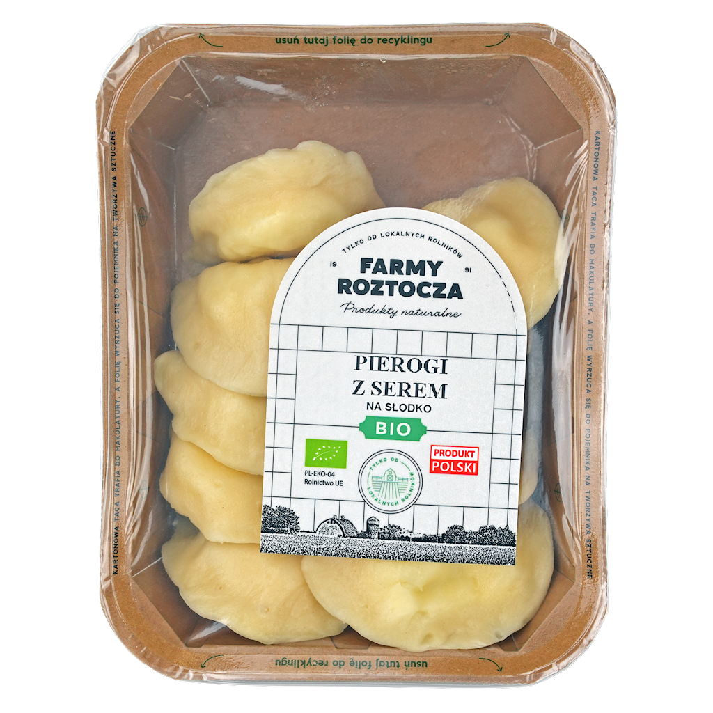 PIEROGI Z SEREM NA SŁODKO BIO 400 g – FARMY ROZTOCZA (NA ZAMÓWIENIE)
