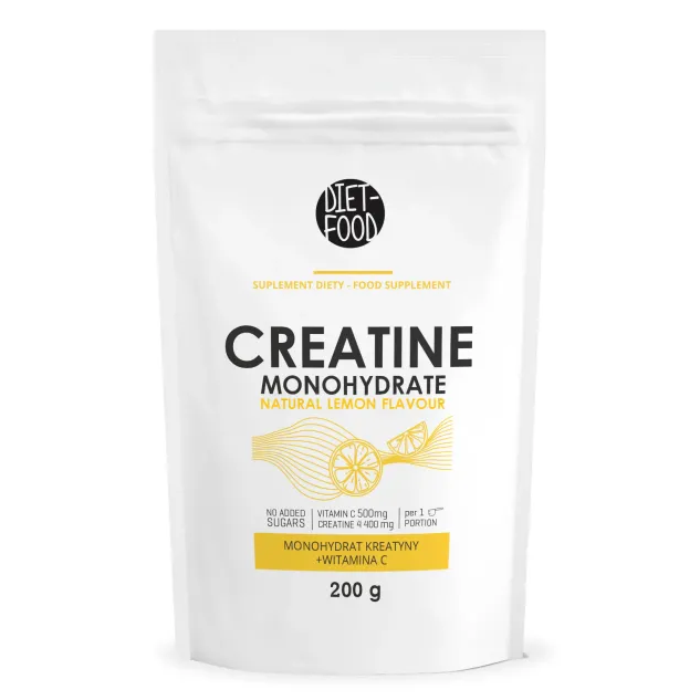 KREATYNA Z WITAMINĄ C O SMAKU CYTRYNOWYM 200 g – DIET-FOOD
