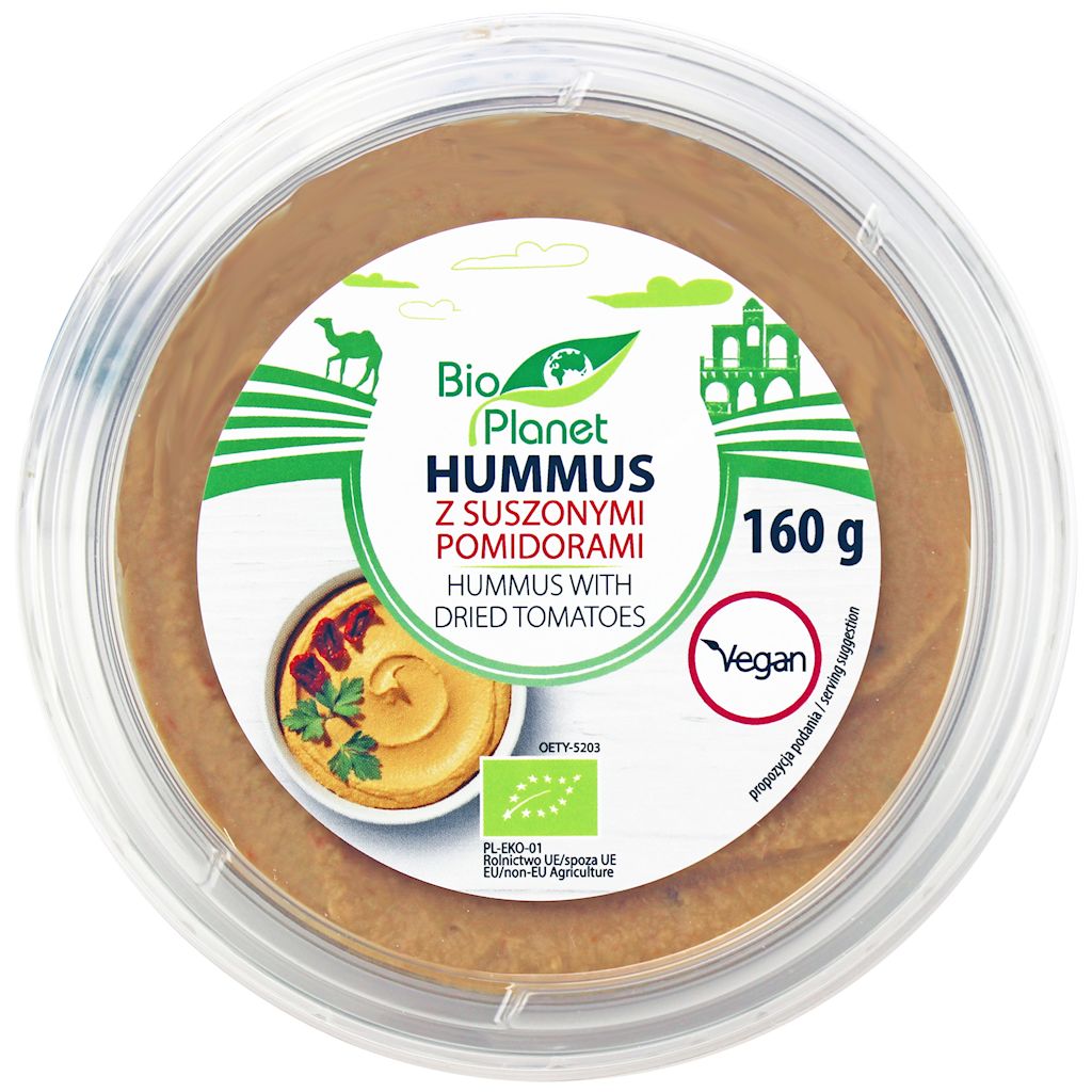 przecena HUMMUS Z SUSZONYMI POMIDORAMI BIO 160 g - BIO PLANET