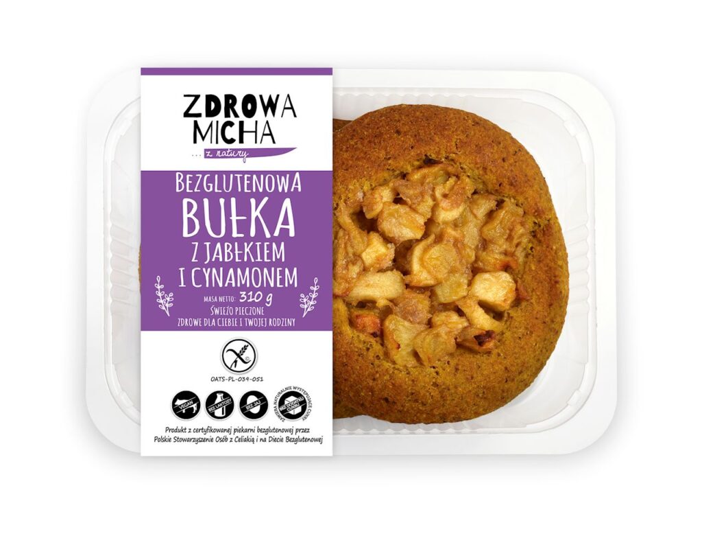 BUŁKI Z JABŁKIEM I CYNAMONEM BEZGLUTENOWA (2 szt.) 310 g – ZDROWA MICHA (NA ZAMÓWIENIE)