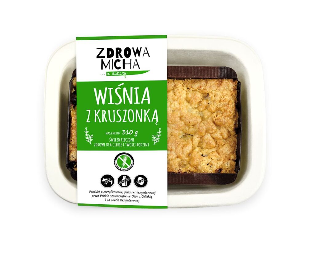 CIASTO KRUCHE Z WIŚNIAMI BEZGLUTENOWE 240 g – ZDROWA MICHA (NA ZAMÓWIENIE)