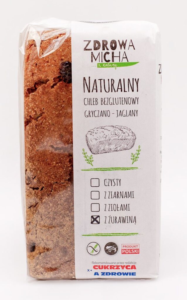 CHLEB Z ŻURAWINĄ BEZGLUTENOWY 600 g – ZDROWA MICHA (NA ZAMÓWIENIE)