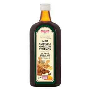 NAPÓJ IMBIR - KURKUMA - GOŹDZIKI - CYNAMON BEZ DODATKU CUKRÓW 500 ml - POLSKA RÓŻA