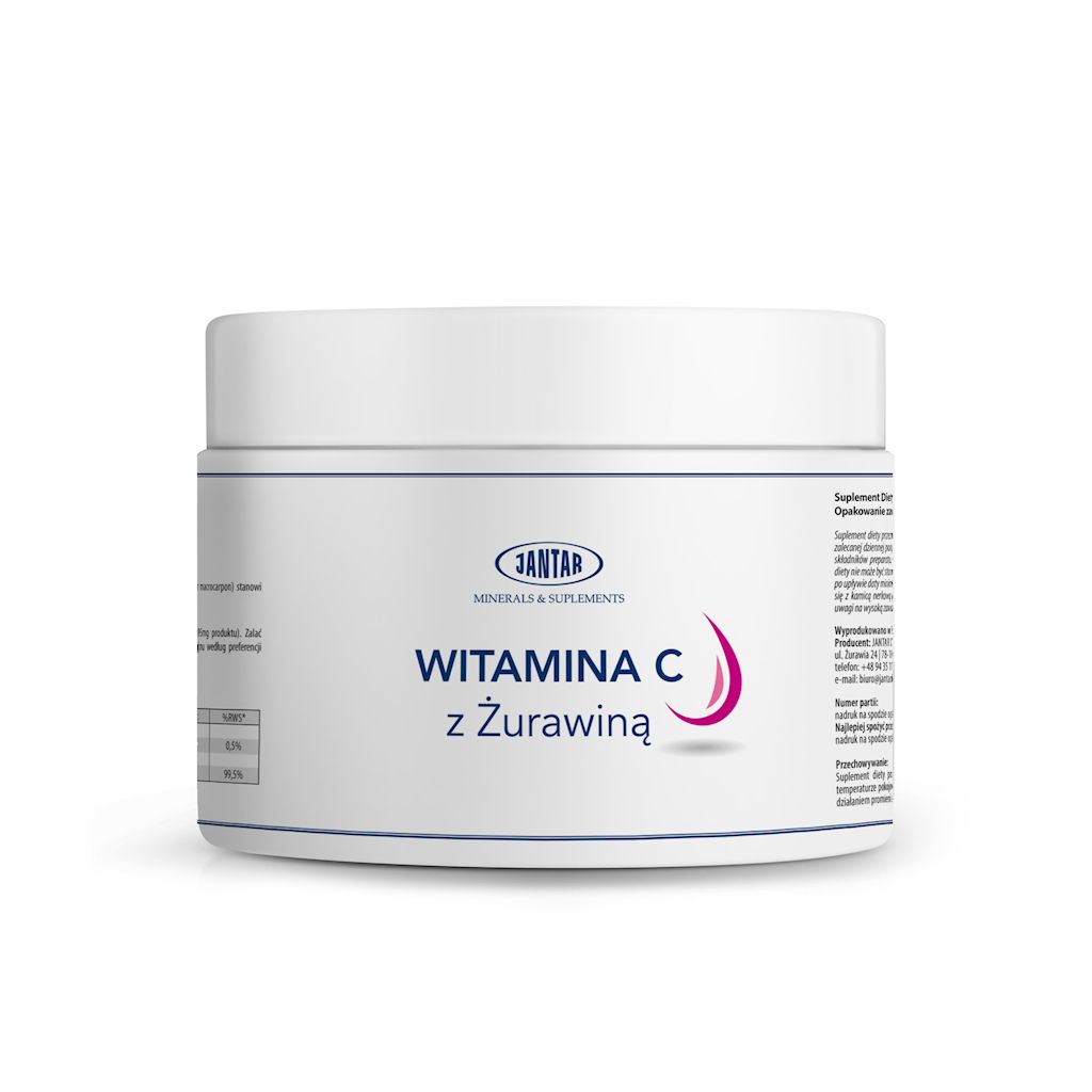 WITAMINA C Z ŻURAWINĄ W PROSZKU (1000 mg) 300 g – JANTAR