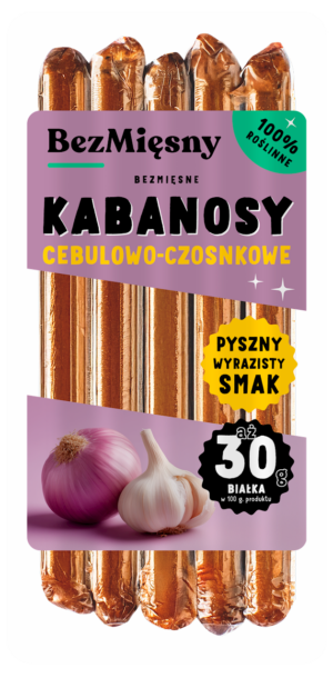 KABANOSY CEBULOWO - CZOSNKOWE ROŚLINNE 160 g - BEZMIĘSNY