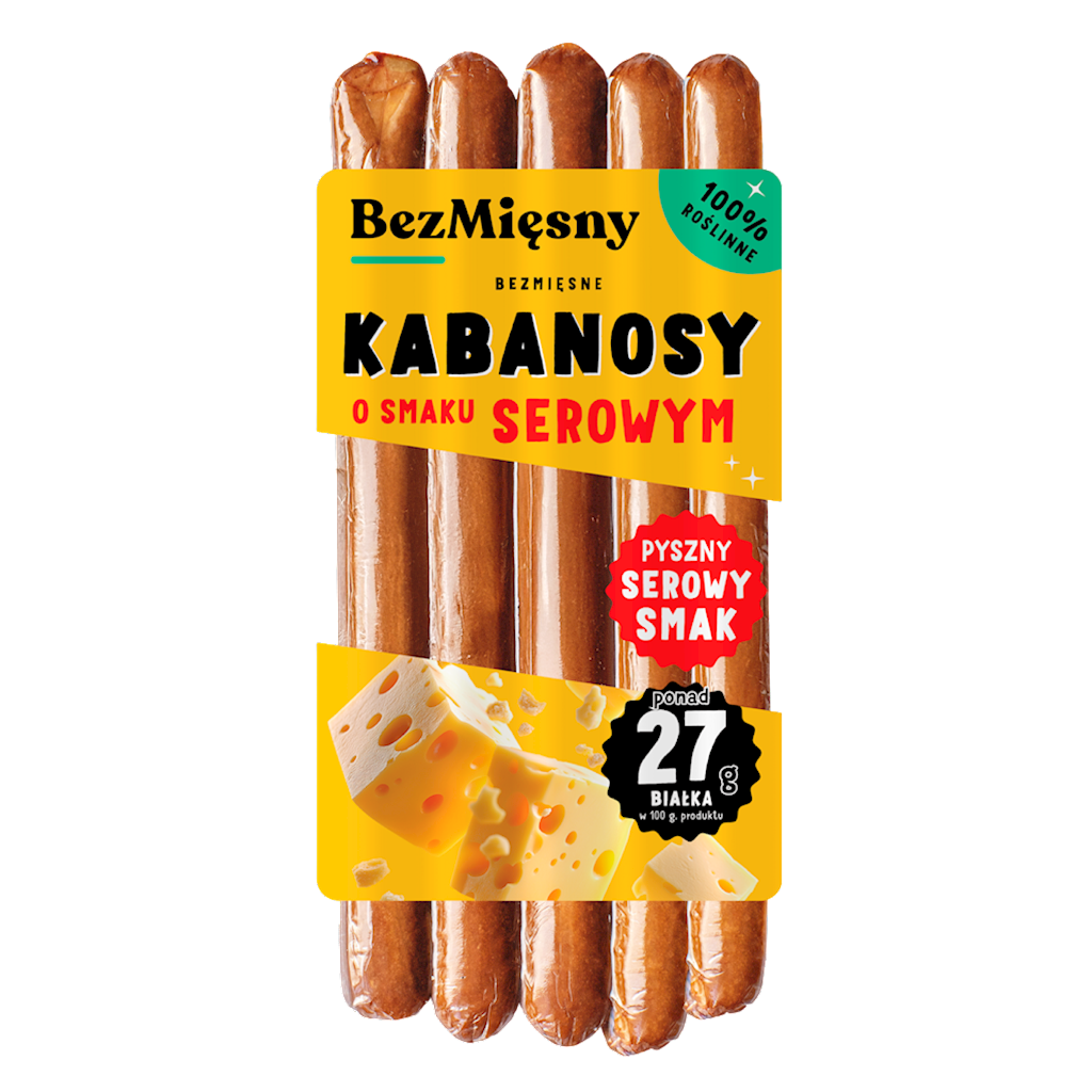 KABANOSY O SMAKU SEROWYM ROŚLINNE 160 g – BEZMIĘSNY