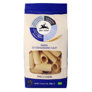 MAKARON (SEMOLINOWY - PASTA DI GRAGNANO) RURKA PACCHERI BIO 500 g - ALCE NERO